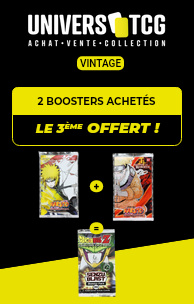 Pour l'achat de 2 boosters TCG Vintage achetés, le 3eme est offert